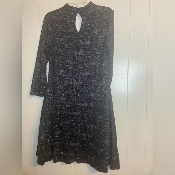 Cloth & People longsleeve dress ladies medium black lined choker collar sparkle - Picture 4 of 6